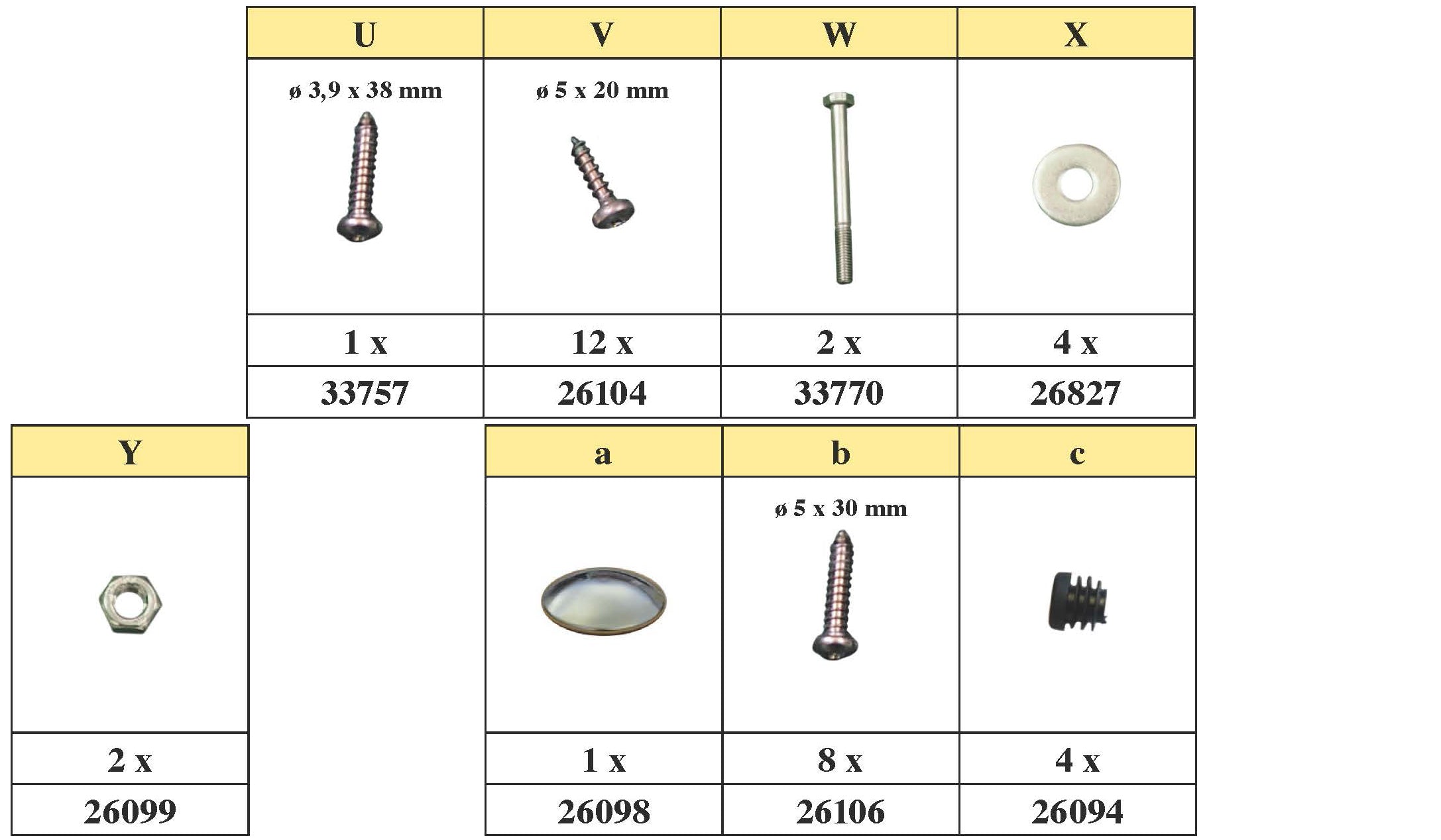 small parts package screws Aeroplus