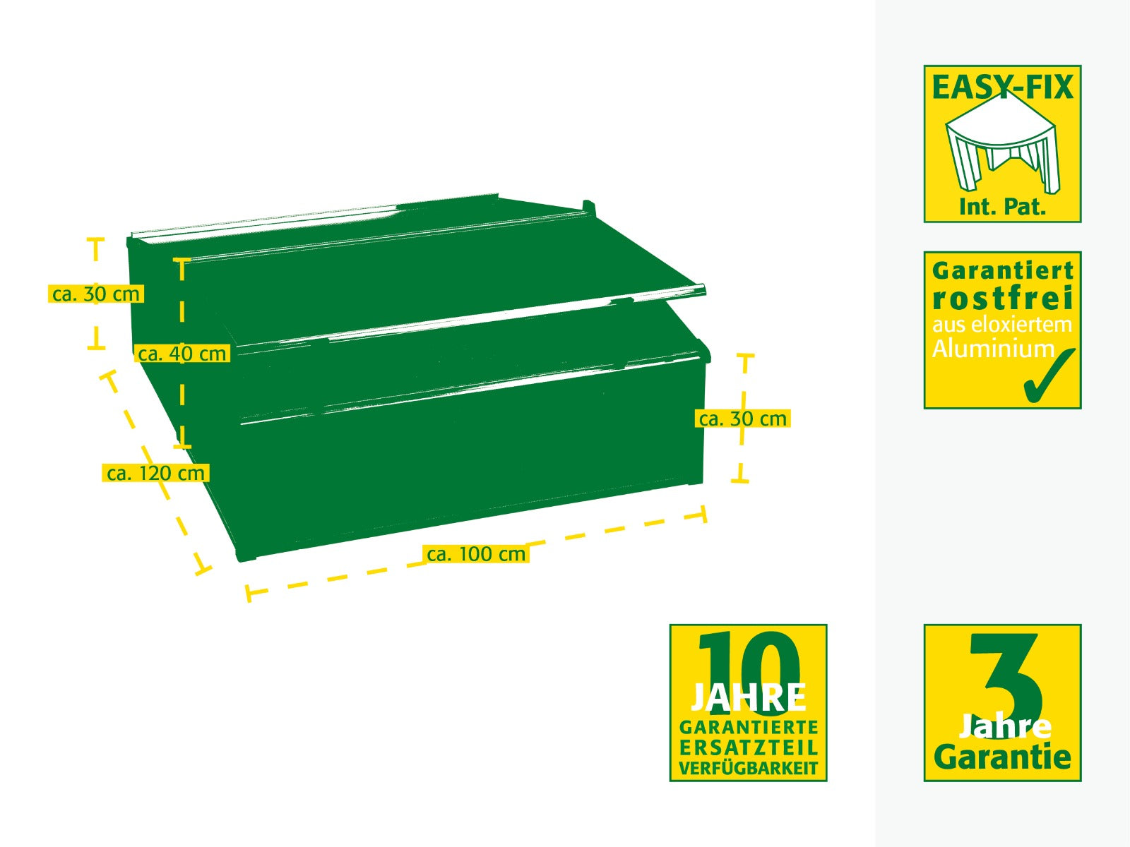 Easy-Fix 120/100 Komfort-Doppelfrühbeet